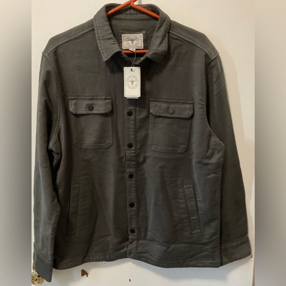 Flag & Anthem Hippie Cowboy Men's Charcoal Jacket Size Medium Front Pockets